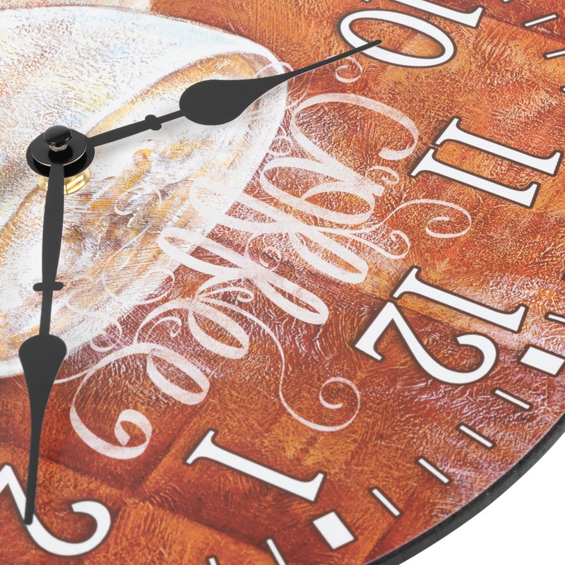 La Crosse Technology La Crosse Clock 404-2631C-INT 12-Inch Round Coffee Decorative Quartz Analog Wall Clock - Image 4