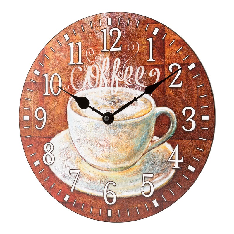La Crosse Technology La Crosse Clock 404-2631C-INT 12-Inch Round Coffee Decorative Quartz Analog Wall Clock - Image 2