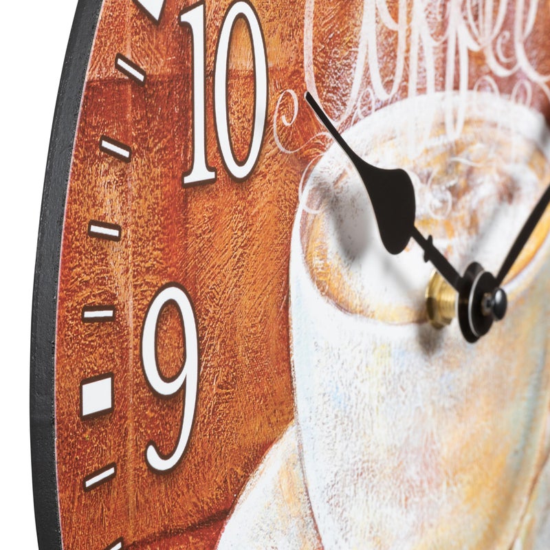 La Crosse Technology La Crosse Clock 404-2631C-INT 12-Inch Round Coffee Decorative Quartz Analog Wall Clock - Image 3