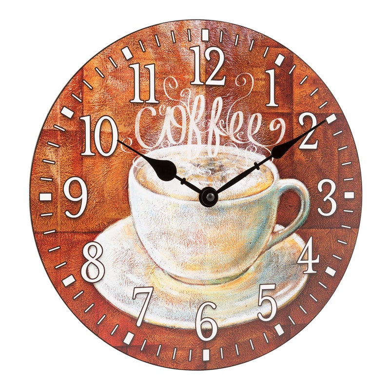 La Crosse Technology La Crosse Clock 404-2631C-INT 12-Inch Round Coffee Decorative Quartz Analog Wall Clock - Image 5