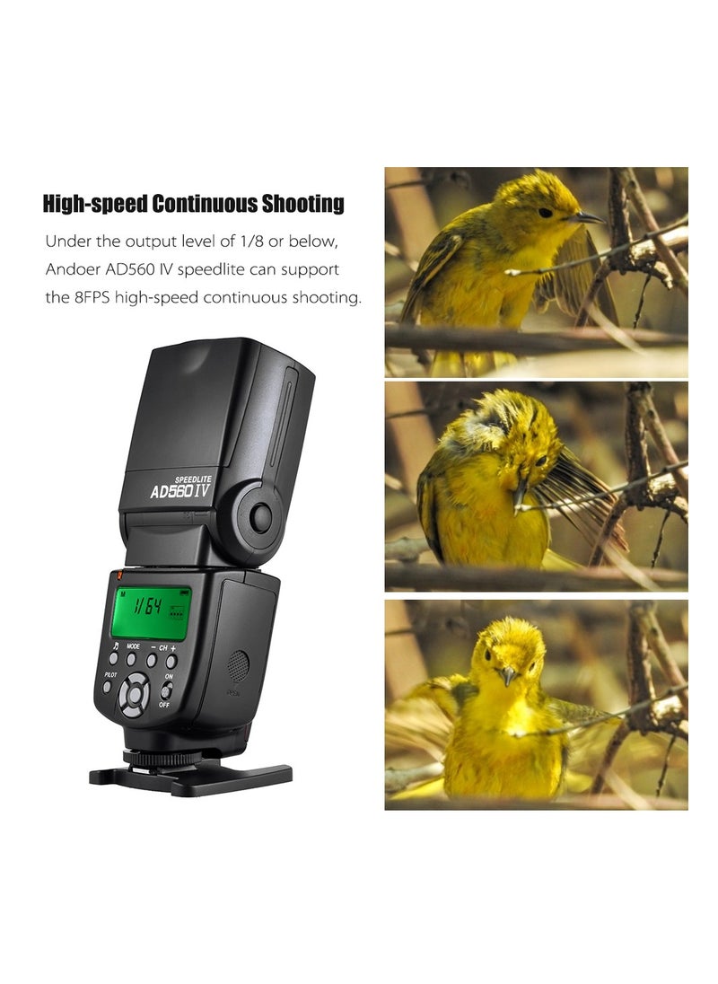 ANDOER - Andoer AD560 IV 2.4G Wireless Universal On-camera Slave Speedlite Flash Light GN50 LCD Display for DSLR Cameras - Image 1