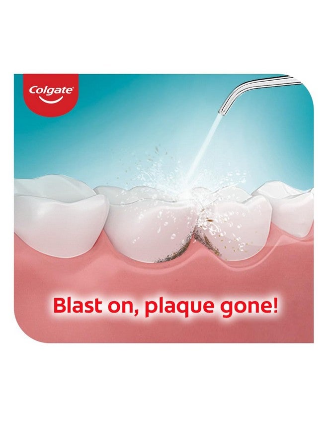 كولجيت جهاز تنظيف الأسنان بالماء اللاسلكي Colgate Blast (أزرق مخضر) | يزيل البلاك بين الأسنان واللثة | يساعد على تعزيز صحة اللثة (جهاز تنظيف الأسنان بالماء، فوهتان، سلك شحن USB واحد) - Image 3