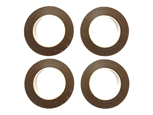 Transun Moo 4 Rolls 1/2 Inch Floral Tapes Florist Wraps for Bouquet Stem and Flowers Making Craft Projects (30 Yards, Brown) - Image 1