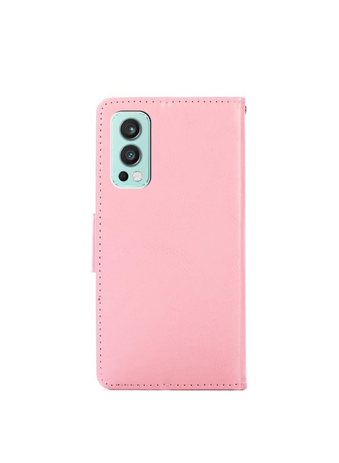 اس-توب جراب لهاتف OnePlus Nord 2 5G جراب جلدي أفقي قابل للطي بملمس كريستالي مع حامل وفتحات للبطاقات ومحفظة - Image 3