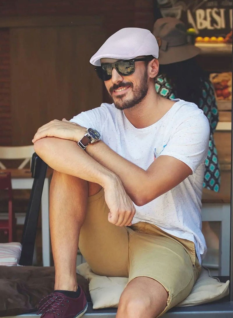 Y&D Men's Mesh Flat Cap Breathable Summer Newsboy Hat Cabbie 6 Pieces - Image 5