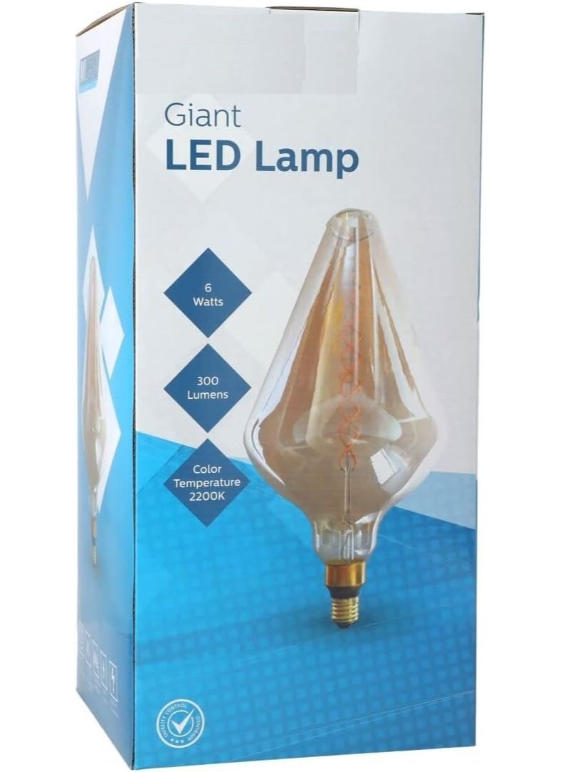 Giant Led Lamp E27 6 watt Gold - Image 2