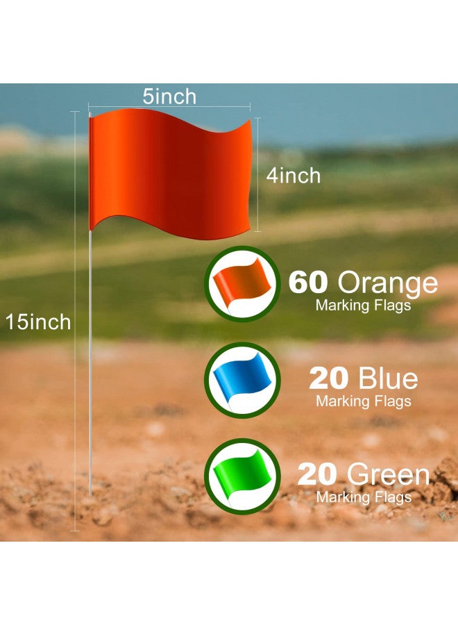 ZOZEN Zozen 100Pack Marking Flags, Orange&Green&Blue, Marker Flags for Lawn, 15x4x5 Inch Landscape Flgs, Irrigation Flags, Lawn Flags,Yard Markers, Match with for Distance Measuring Wheel. - Image 2