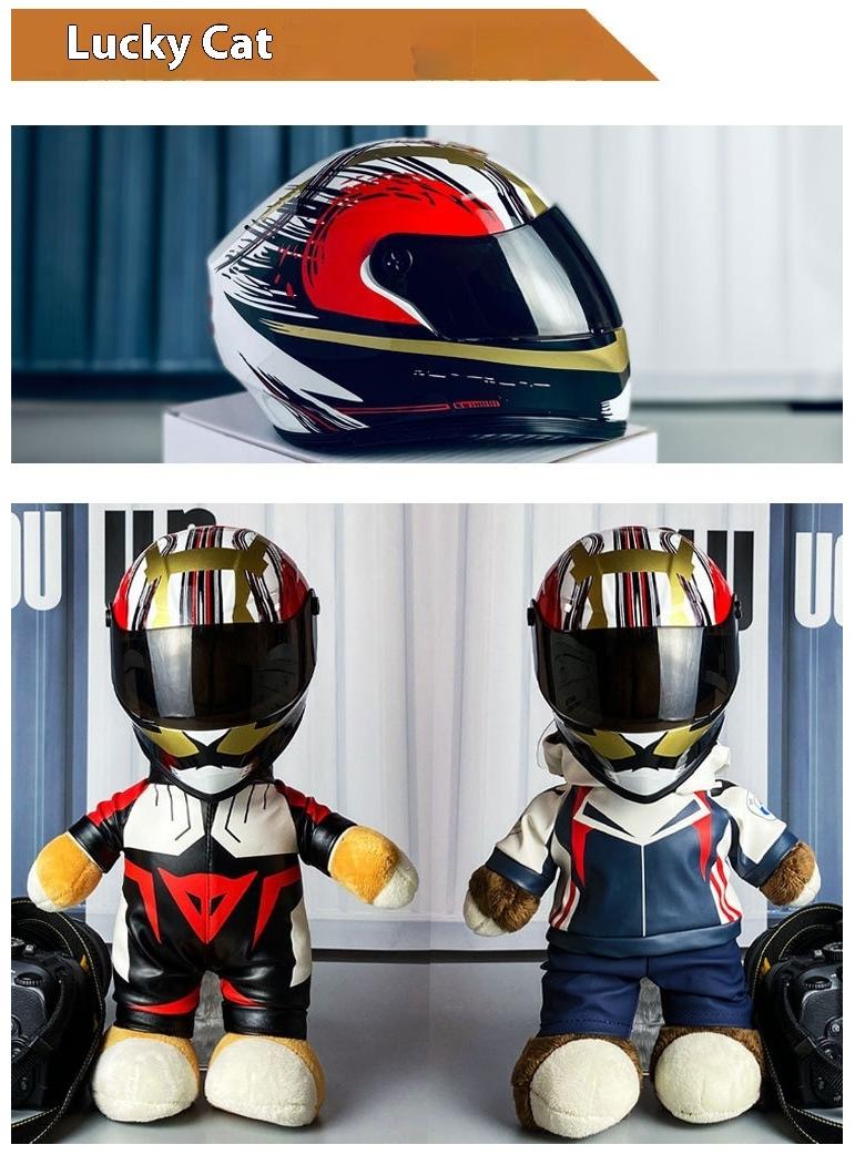 general Mini Style Full Face Plush Toy Helmet Motorcycle Lover’s Small Racing Crash Helmet Souvenir Ornament Desk Decorator Motorsport Fans Gift 30cm - Image 2