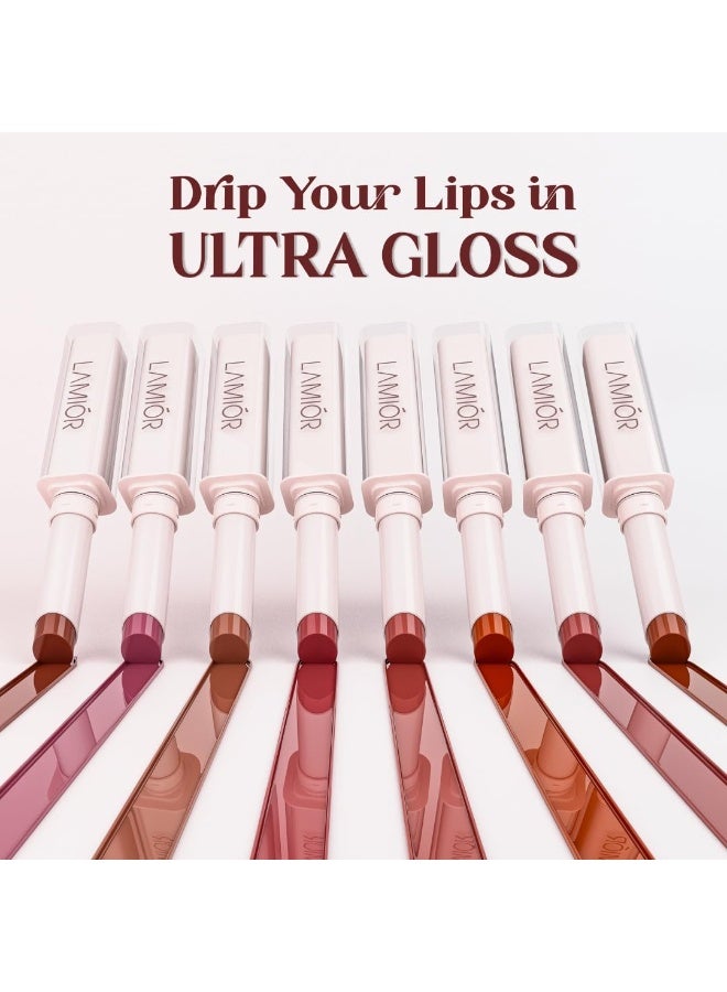 Lamior Lip Drip Gloss Stick | Ultra Glossy Mirror Shine, Non-Sticky, Featherlight| Hydrating, Long-Lasting Colour | with Hyaluronic Acid, Peptides & Kakadu Plum | Vegan & Clean Beauty - Spring Dew - Combo of 3 - Image 3