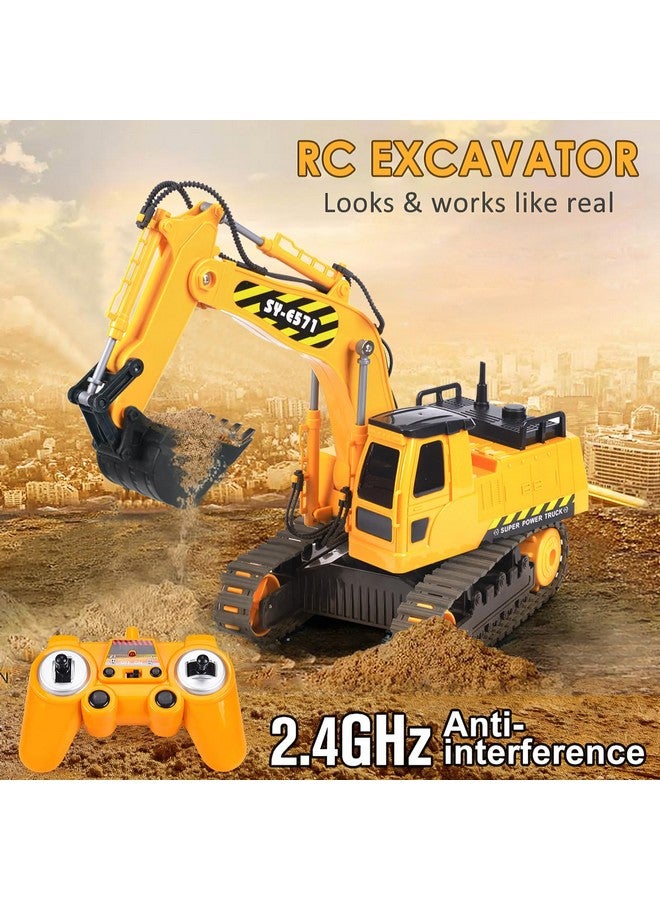 DOUBLE E Remote Control Excavator Toy 2 Batteries RC Excavators Sandbox Digger Hydraulic Construction Toys Vehicles Birthday Gift for Boys Kids 3-14 Years - Image 4