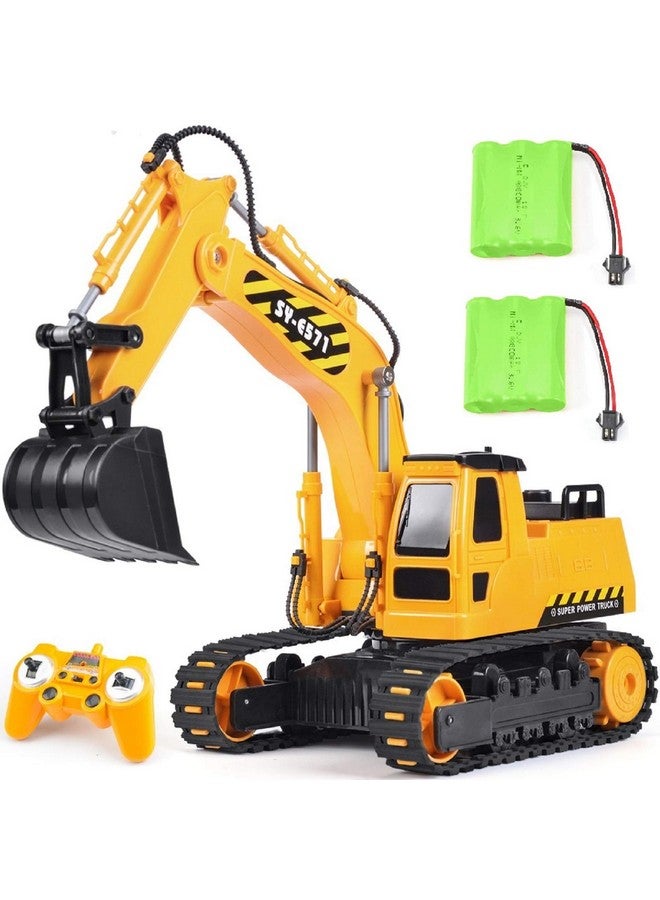 DOUBLE E Remote Control Excavator Toy 2 Batteries RC Excavators Sandbox Digger Hydraulic Construction Toys Vehicles Birthday Gift for Boys Kids 3-14 Years - Image 1
