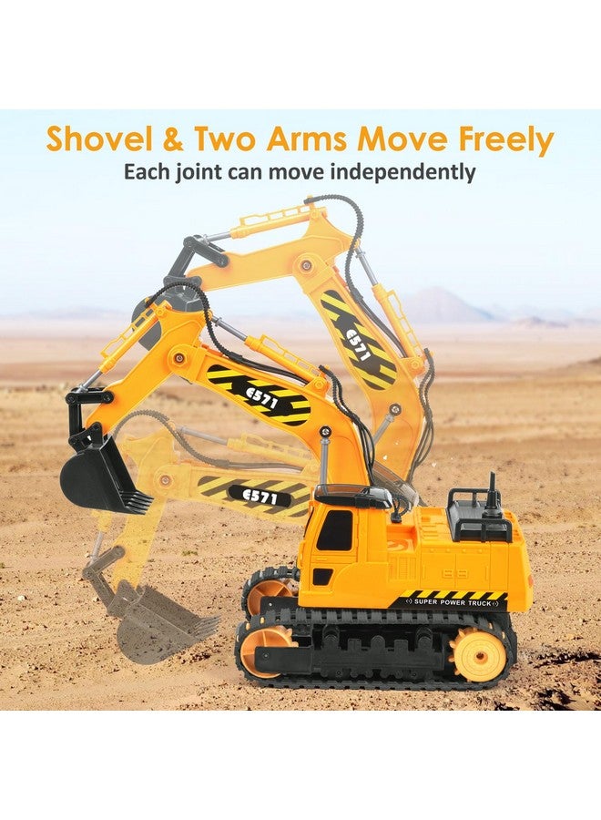 DOUBLE E Remote Control Excavator Toy 2 Batteries RC Excavators Sandbox Digger Hydraulic Construction Toys Vehicles Birthday Gift for Boys Kids 3-14 Years - Image 5