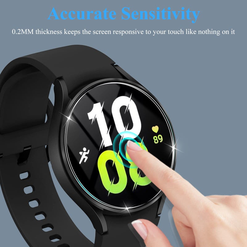 YMHML 4 Pack Compatible for Samsung Galaxy Watch 7 44mm / Watch 6/5 44mm Screen Protector Tempered Glass, YMHML Waterproof 9H Hardness Film Screen Protector for Galaxy Watch 7/6 /5 Accessories - Image 4