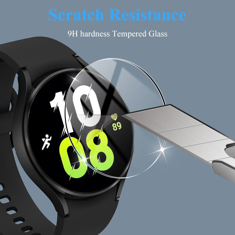 YMHML 4 Pack Compatible for Samsung Galaxy Watch 7 44mm / Watch 6/5 44mm Screen Protector Tempered Glass, YMHML Waterproof 9H Hardness Film Screen Protector for Galaxy Watch 7/6 /5 Accessories - Image 2