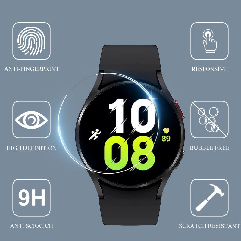 YMHML 4 Pack Compatible for Samsung Galaxy Watch 7 44mm / Watch 6/5 44mm Screen Protector Tempered Glass, YMHML Waterproof 9H Hardness Film Screen Protector for Galaxy Watch 7/6 /5 Accessories - Image 5