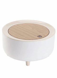 Compact Desk Trash Can with Lid, Stylish Mini Waste Bin for Office, Makeup, and Coffee Bar, Press-Type High-Foot Design (2L, White)