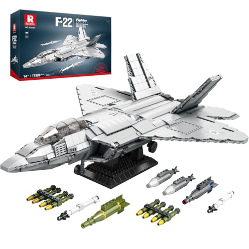 Reobrix F22 Fighter Jet Building Sets for Adults Military Raptor Fighter Display Model 33020 Technical Military Plane Collectible Set Toys Gifts for Aviation Fans Boys Girls 14 1729 PCS - Image 1