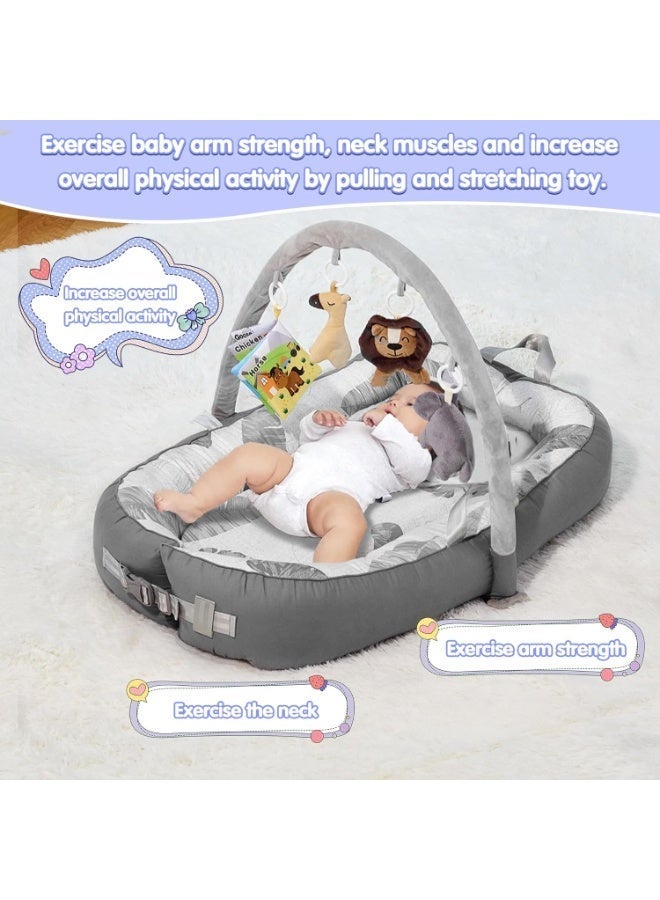 LBMT Portable Baby Nest for Travel,Breathable&Comfortable 100% Cotton Infant Support Cushion with Mosquito and Sunshade Net,Baby Nest 0-24 Months Machine-Washable Newborn Support Cushion Newborn Essentials,Lightweight Travel Baby Nest for Home and Outdoor Use - Image 2