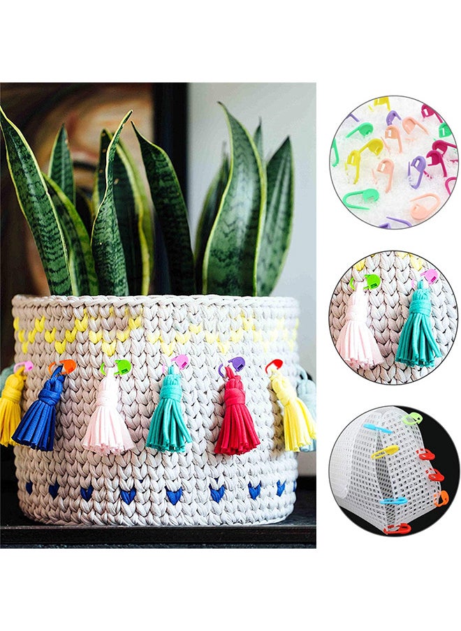 Depend - Colorful Knitting Markers Crochet Clips Crochet Pins Bulk Stitch Markers Locking Stitch Knitting Place Markers DIY Craft Plastic Safety Pins Weave Stitch Needle Clip Counter 120 Pieces - Image 1