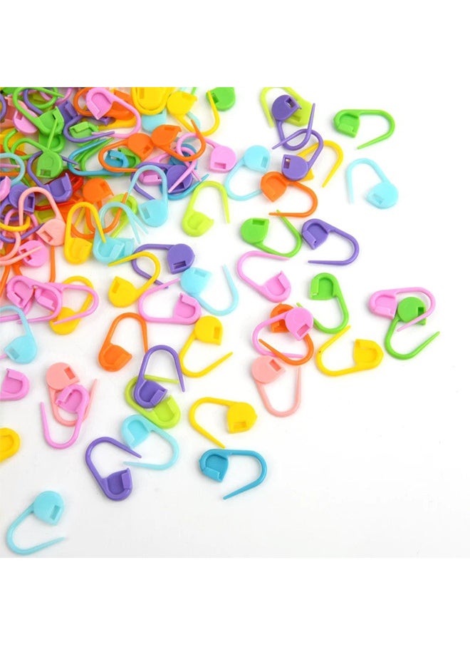 Depend - Colorful Knitting Markers Crochet Clips Crochet Pins Bulk Stitch Markers Locking Stitch Knitting Place Markers DIY Craft Plastic Safety Pins Weave Stitch Needle Clip Counter 120 Pieces - Image 1