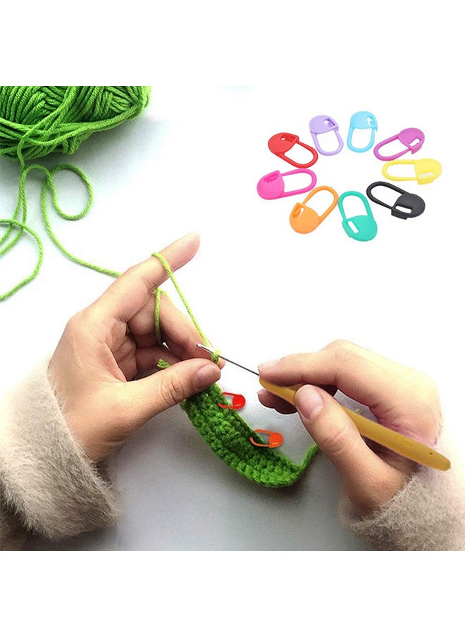 Depend - Colorful Knitting Markers Crochet Clips Crochet Pins Bulk Stitch Markers Locking Stitch Knitting Place Markers DIY Craft Plastic Safety Pins Weave Stitch Needle Clip Counter 120 Pieces - Image 1