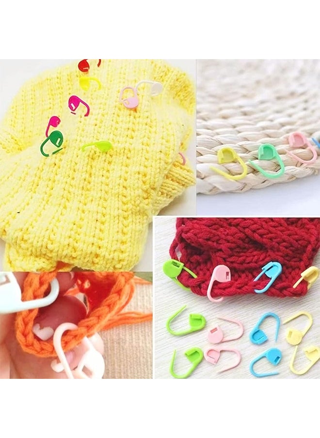 Depend - Colorful Knitting Markers Crochet Clips Crochet Pins Bulk Stitch Markers Locking Stitch Knitting Place Markers DIY Craft Plastic Safety Pins Weave Stitch Needle Clip Counter 120 Pieces - Image 1