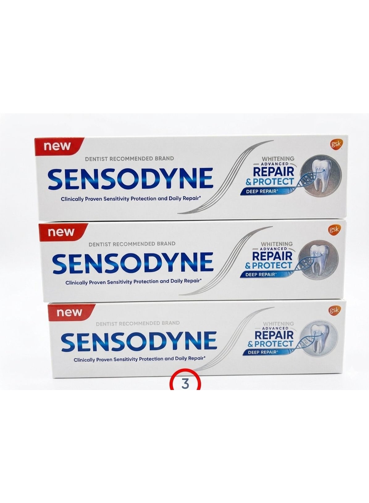 Sensodyne 3 Pices Advanced Repair & Protect Toothpaste 75ml