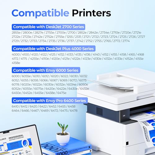 Acaves 67XL Ink Cartridges for HP Ink 67 Compatible for HP 67 Ink Cartridges Black/Color Combo Pack Work with DeskJet 2827e 4227e 2855e 2842e 2755e 4155e 2755 2852e Envy 6055e 6000 6455e (1 Black, 1 Color) - Image 2