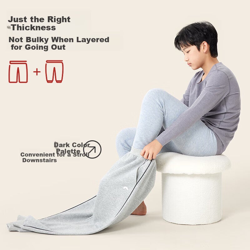 JD Jing Zao Jiusuiban Children's Warm Pants for Boys, Autumn And Winter Medium-Thick Fleece-Lined with Cashmere And Silk Cotton Pants for Older Childre - Image 1