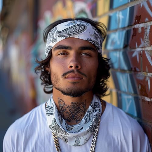Vamqor 100% Cotton 10 Pack Fine Bandanas（White） - Image 5