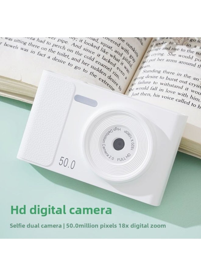 Generic - 5000W HD Dual Camera Ccd Digital Camera Retro Affordable Student Campus HD Photographable Card Machine Single Continuation-Body Color:Fairy Pink  - 32g Memory Card  Can Be Uploaded To Mobile Phones - Image 1