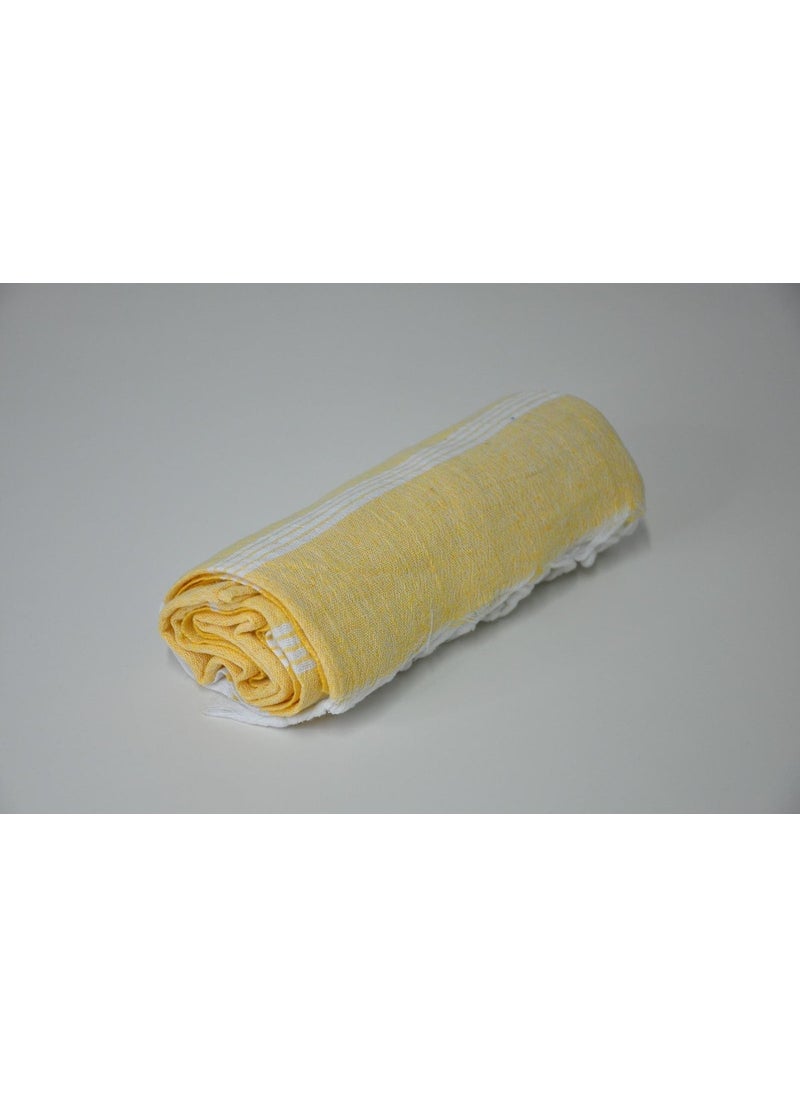 Rosa Bianca Washed Cotton Loincloth with Yellow White Stripe  - Image 2