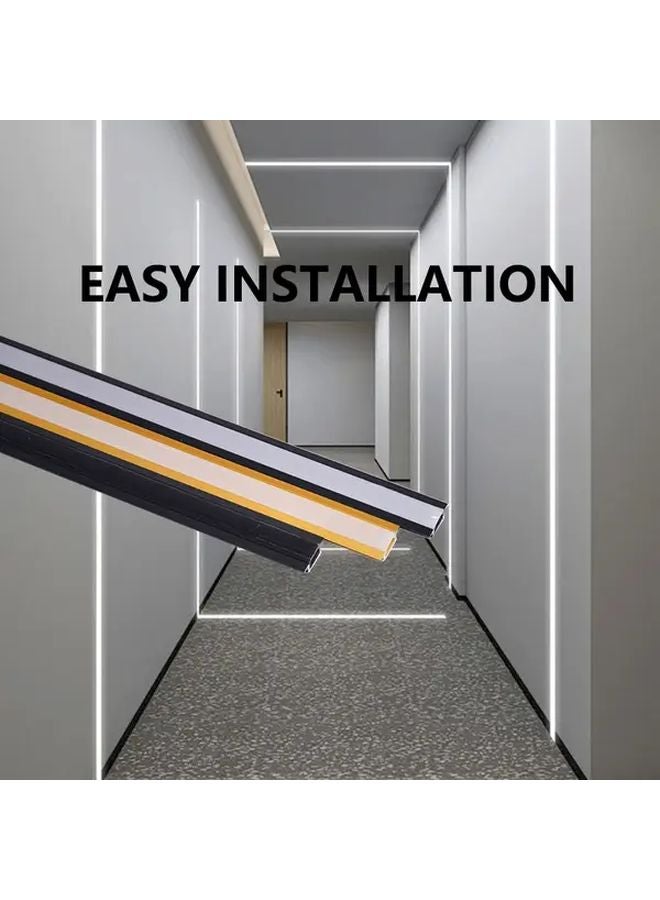 12 قطعة قناة إضاءة LED أسود من الألومنيوم 50 سم مثبت بسهولة للإضاءة الداخلية والخارجية - Image 3