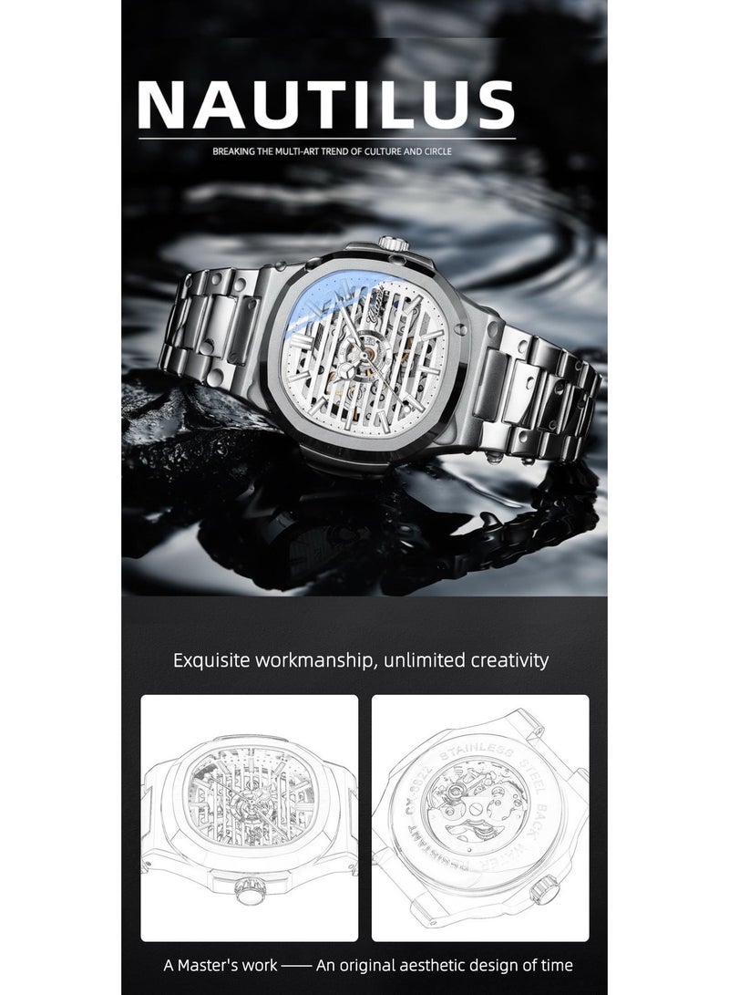 Chenxi Men’s Mechanical Wrist Watch with Luxury Modern Design, Water Resistant, Scratch-Resistant Glass, Full Stainless Steel with Elegant Box - Image 5