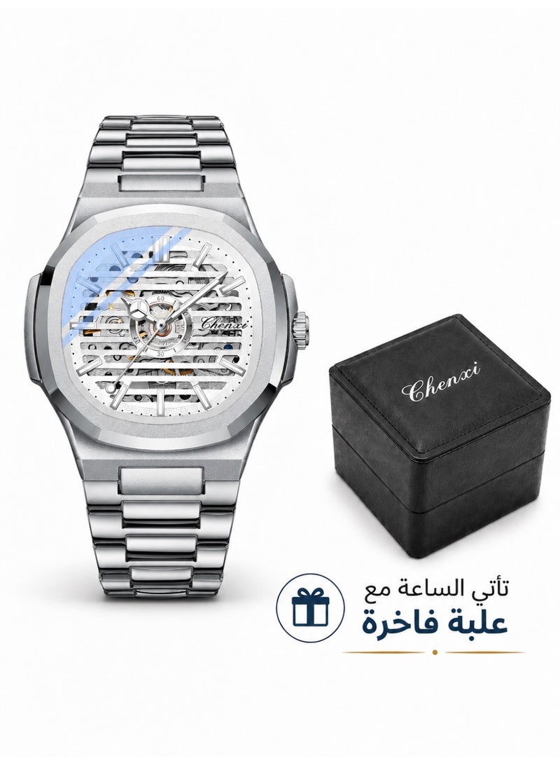 Chenxi Men’s Mechanical Wrist Watch with Luxury Modern Design, Water Resistant, Scratch-Resistant Glass, Full Stainless Steel with Elegant Box - Image 1