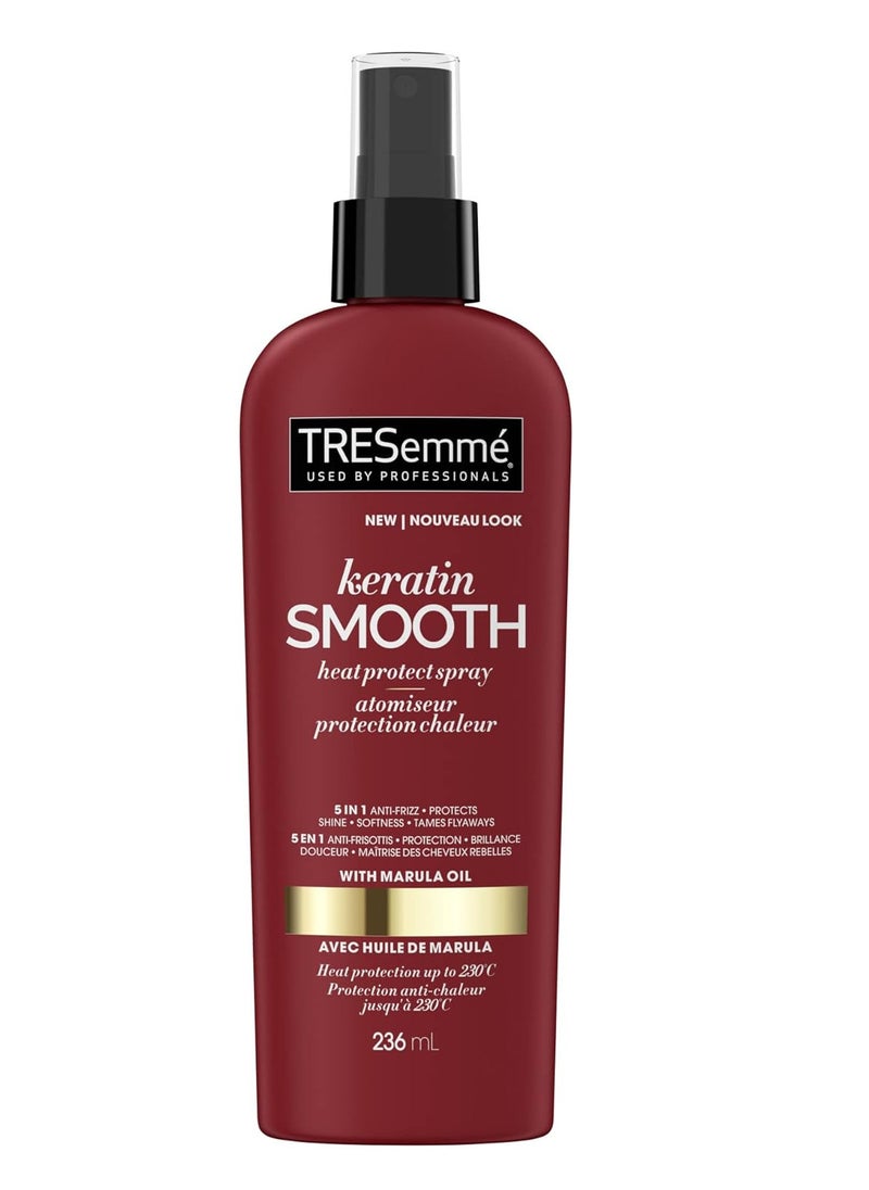TRESemmé - TRESemmé Keratin Smooth Heat Protect Spray for silky, smooth hair Marula Oil anti-frizz and detangling heat protection spray 236 ml - Image 1