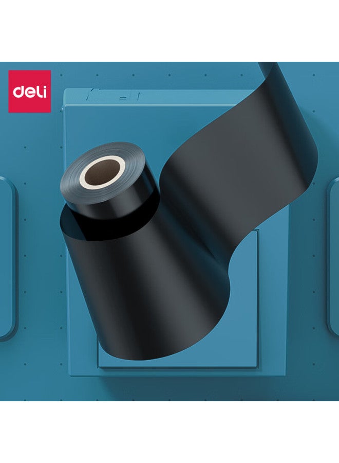 Deli Mm*300m Thermal Transfer Barcode Printer Label Printer Universal Resin-based Carbon Ribbon Ge154 (single Roll) - Image 3