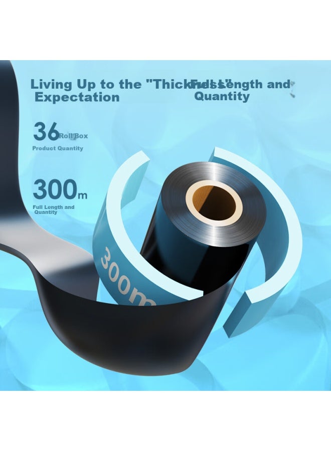 Deli Mm*300m Thermal Transfer Barcode Printer Label Printer Universal Resin-based Carbon Ribbon Ge154 (single Roll) - Image 2