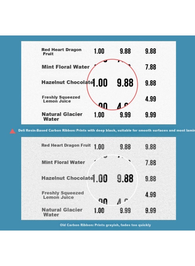 Deli Mm*300m Thermal Transfer Barcode Printer Label Printer Universal Resin-based Carbon Ribbon Ge154 (single Roll) - Image 1