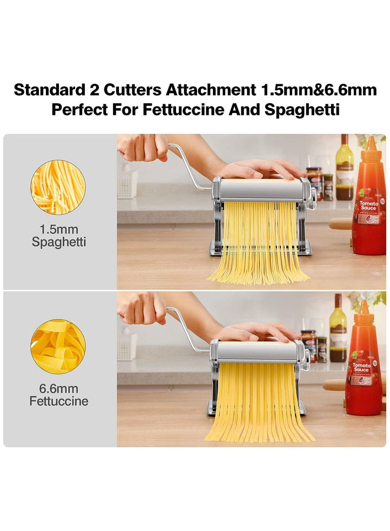 SOSEKO Pasta Maker 150 Pasta Roller Machine With 2 In 1 Dough Cutter And 7 Adjustable Thickness Setting For Homemade Pasta Spaghetti - Image 2