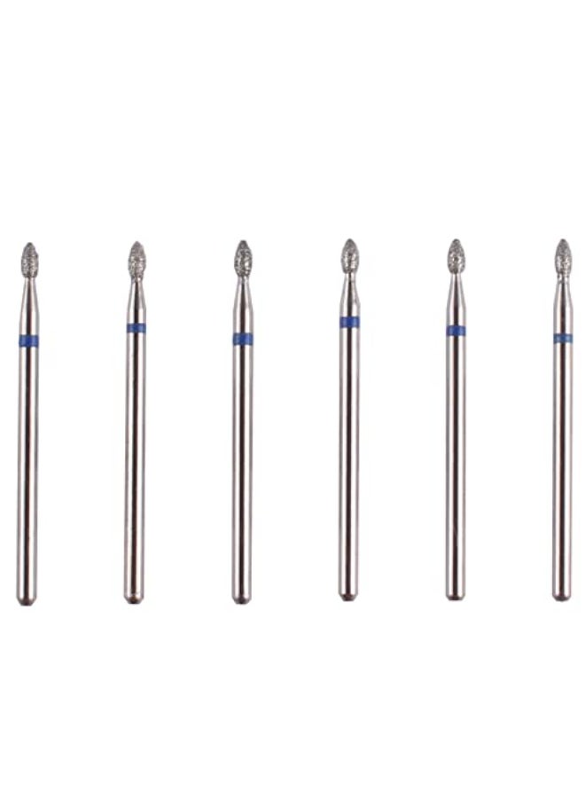 MZCMSL 6pcs Small Flame Cuticle Bits Pro Diamond Nail Drill Bits for Nail prep 332 Shank Electric Nail Tool - Image 1