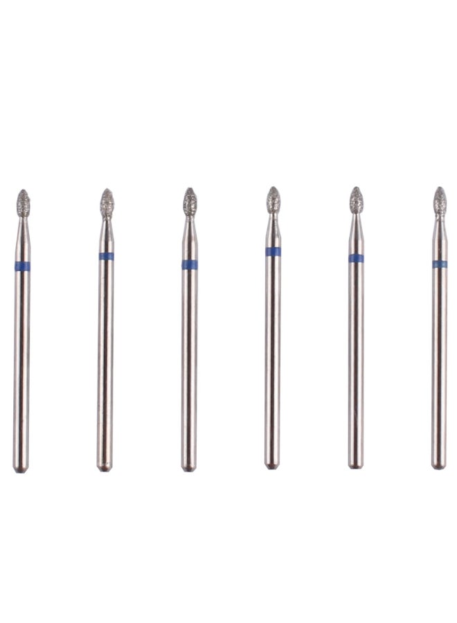 MZCMSL 6pcs Small Flame Cuticle Bits Pro Diamond Nail Drill Bits for Nail prep 332 Shank Electric Nail Tool - Image 2