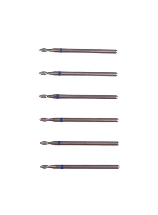 MZCMSL 6pcs Small Flame Cuticle Bits Pro Diamond Nail Drill Bits for Nail prep 332 Shank Electric Nail Tool - Image 3