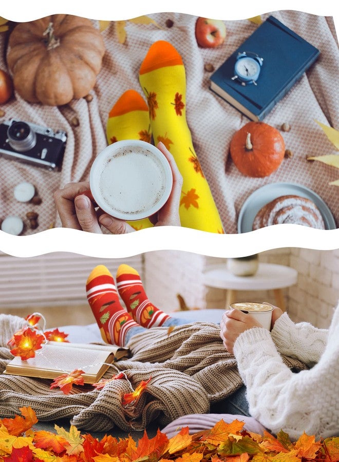 زانماي جوارب زانماي الخريفية، 12 زوجًا، جوارب شتوية ناعمة ومميزة، مناسبة للجنسين، بتصميمات مستوحاة من الديك الرومي واليقطين، هدايا مرحة للنساء والفتيات والرجال. - Image 5