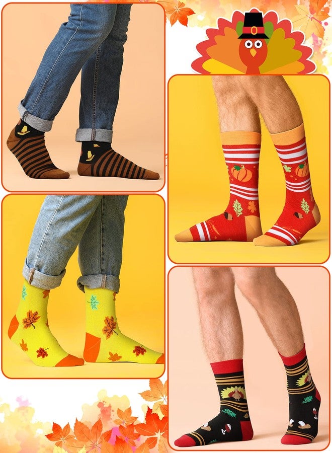 زانماي جوارب زانماي الخريفية، 12 زوجًا، جوارب شتوية ناعمة ومميزة، مناسبة للجنسين، بتصميمات مستوحاة من الديك الرومي واليقطين، هدايا مرحة للنساء والفتيات والرجال. - Image 4