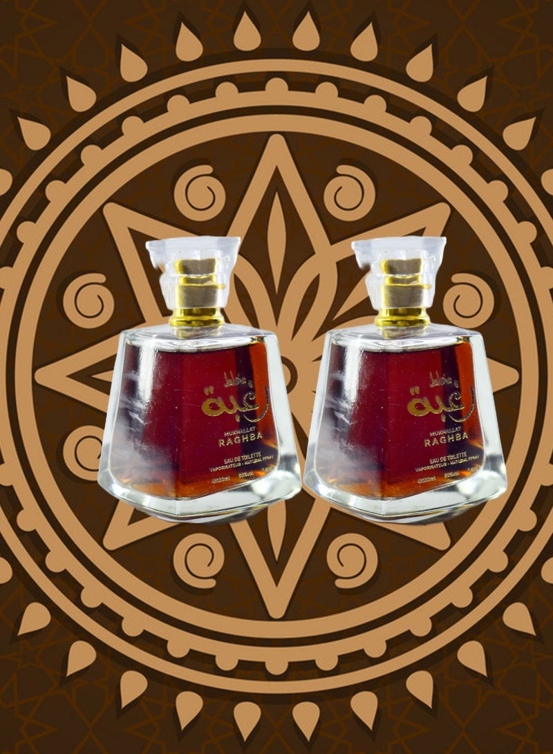 RAGHBA 2 Pieces Mukhallat Raghba Perfume EDT 100 Ml - Image 1