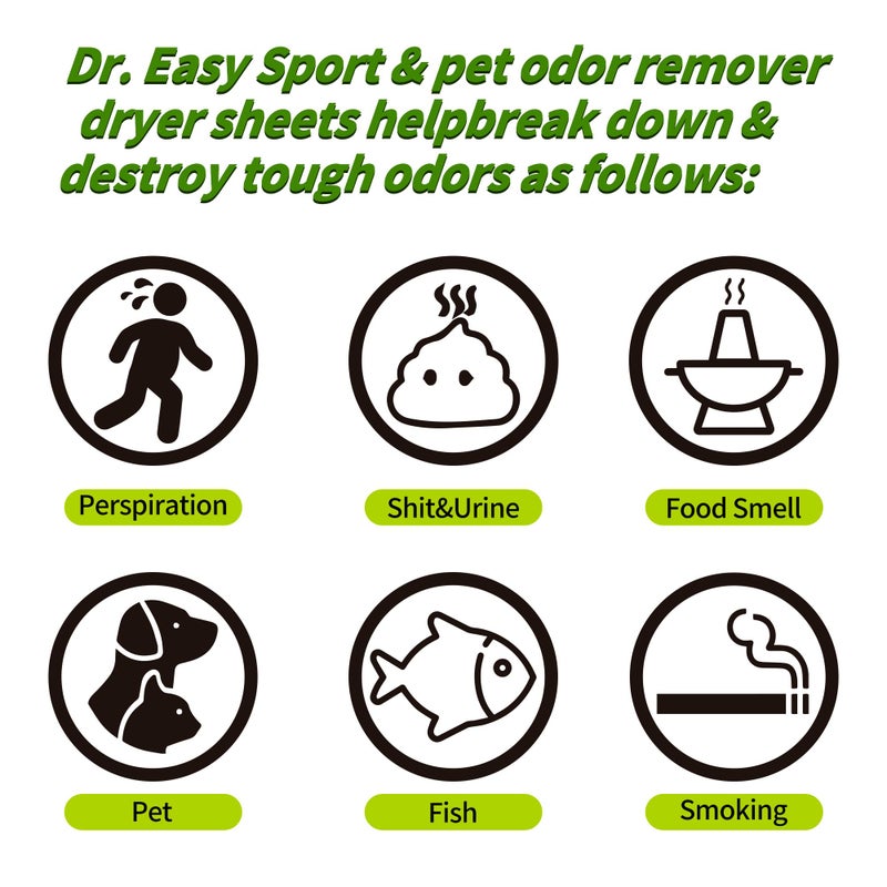 DR. EASY Dr.Easy SPORTS & PETS ODOR REMOVER Fruits Fresh Dryer Sheets,200 Sheets,PLANT&MINERAL-BASED FORMULA - Image 2