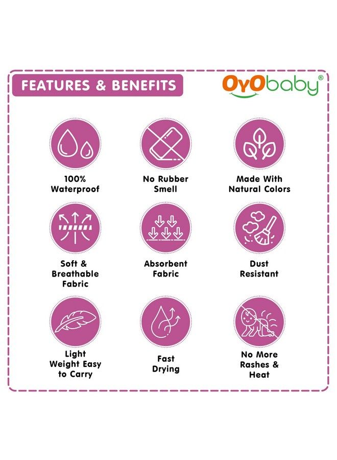 OYO BABY ملاءة حماية مرتبة مقاومة للماء للأطفال والكبار (صغيرة (70 سم × 50 سم) راني وردي) - Image 4