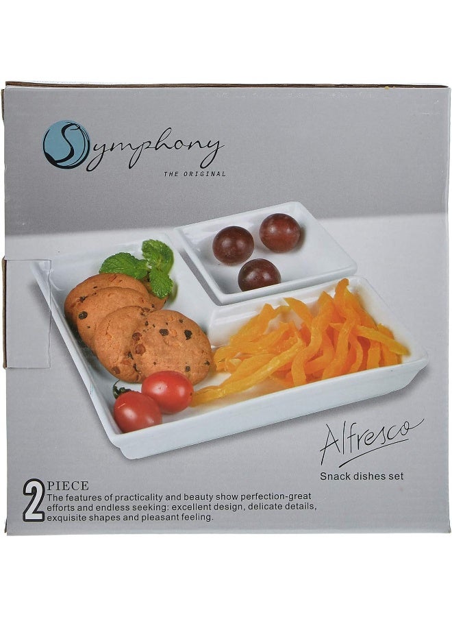Symphony Snack Dishes - Set of 2, White - Image 4