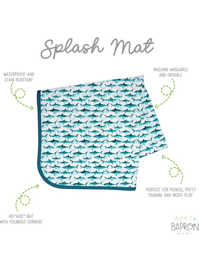 BapronBaby Shark Attack Splash Mat - Waterproof Catch-All - Image 2